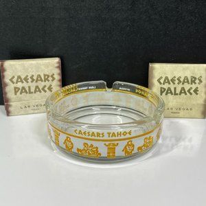 Vintage Caesars Tahoe Hotel Casino Ashtray w/ Caesars Las Vegas Matchbooks